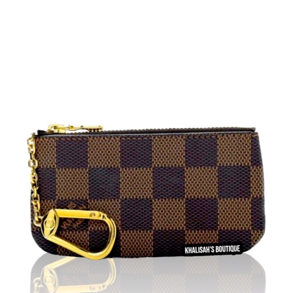 Louis Vuitton Pochette Cles Damier Ebene Canvas Coin Purse Excellent Condition!